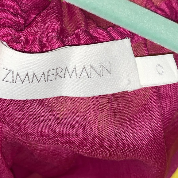 ZIMMERMANN Teddy Scallop Tie Top - Fuchsia size 0 Small - Picture 7 of 8